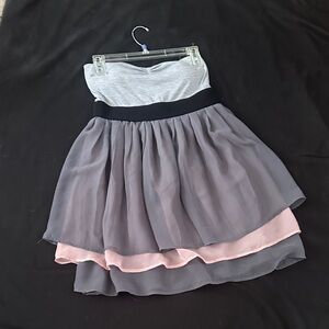Charlotte Russe Gray and Black Strapless Dress